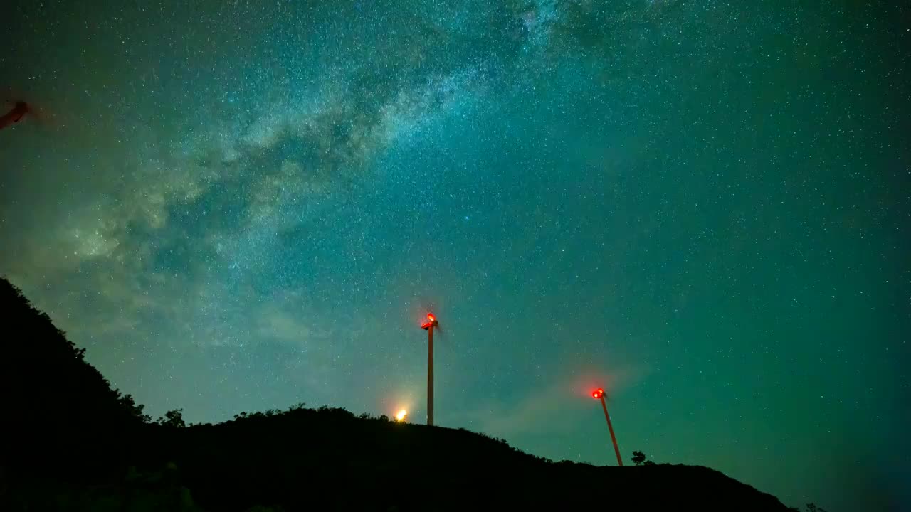 8月的夜空，银河与流星雨交相辉映视频素材