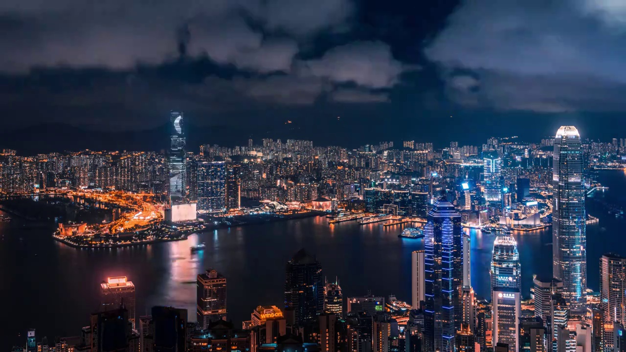 香港城市夜景延时视频素材