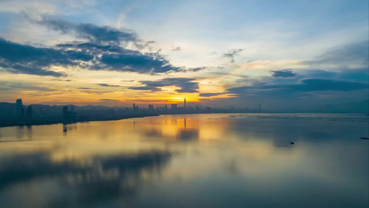 深圳湾日出延时视频素材