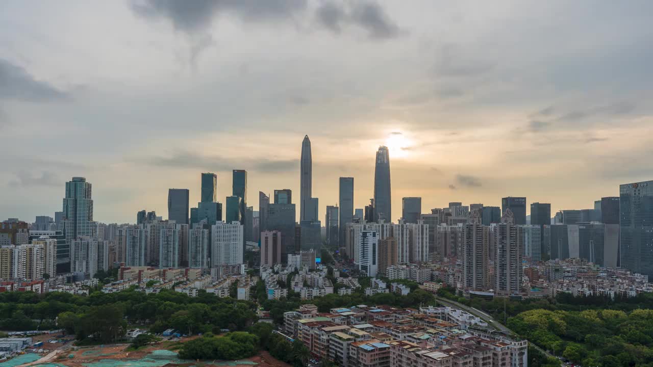 深圳福田CBD延时视频素材