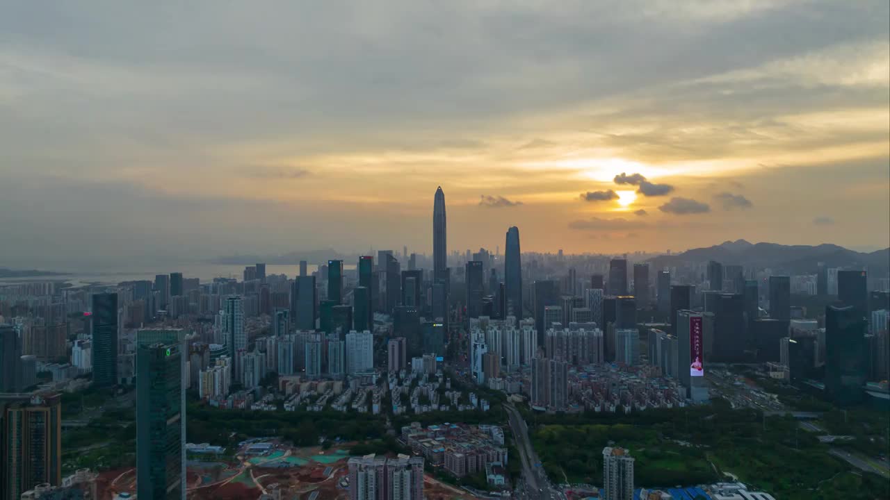 深圳福田CBD延时视频素材