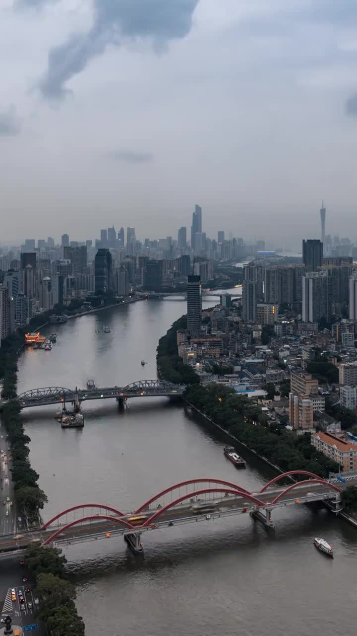 广州珠江和珠江新城的夜景视频素材