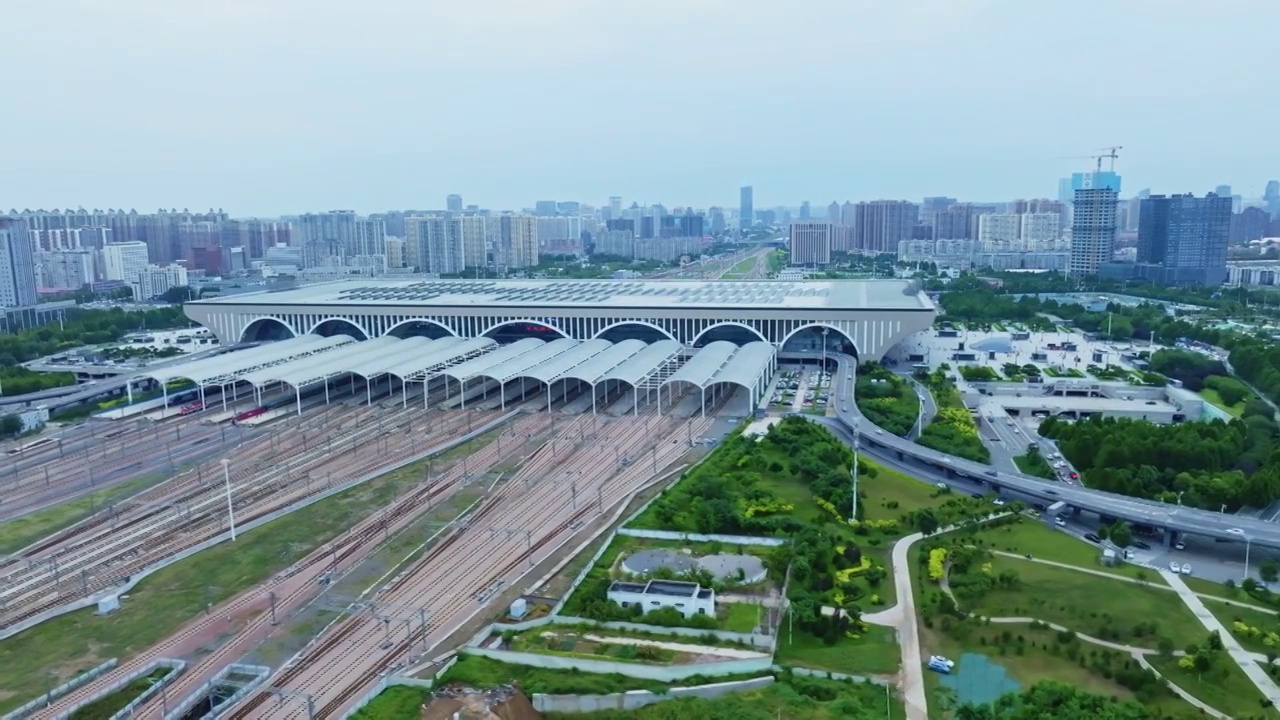 航拍石家庄城市风光视频素材