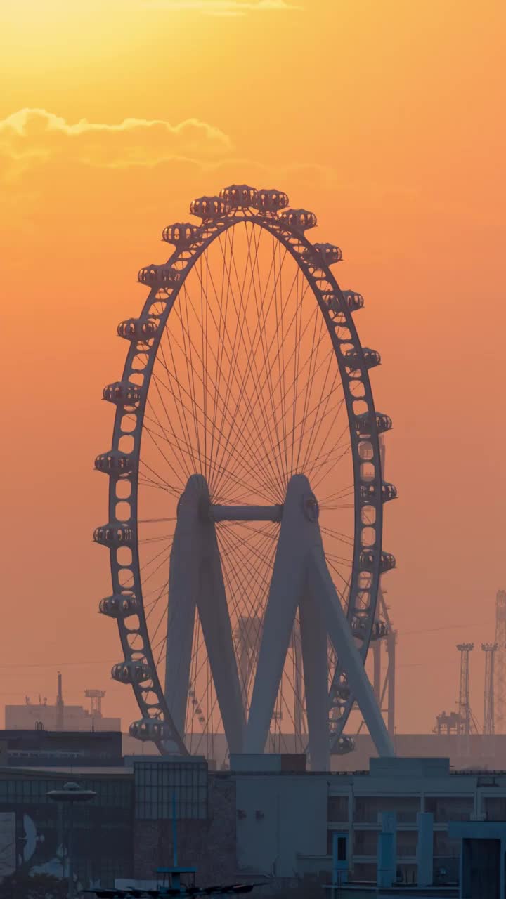 深圳前海欢乐港湾湾区之光摩天轮视频素材