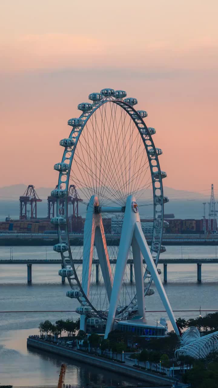 深圳前海欢乐港湾湾区之光摩天轮视频素材