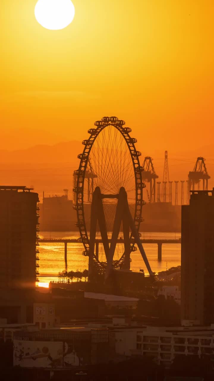 深圳前海欢乐港湾湾区之光摩天轮视频素材