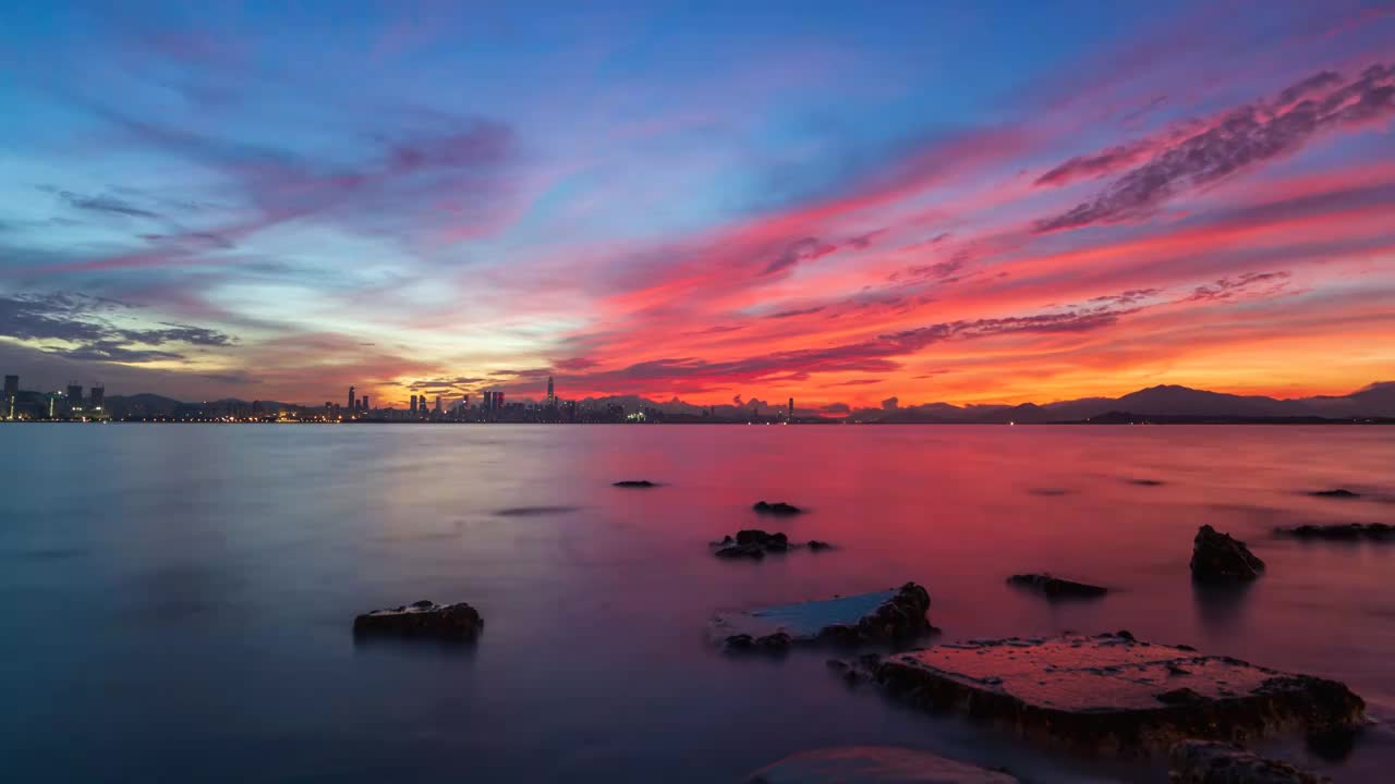 深圳湾公园城市风景视频素材