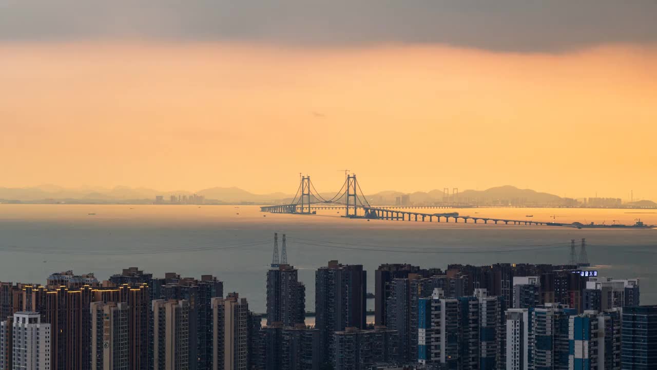 粵港澳大湾区建设中的深中通道视频素材