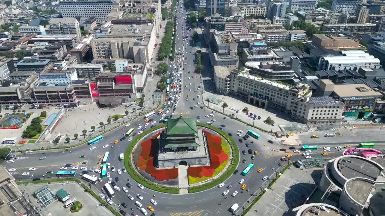 西安 地标 永宁门 小雁塔 南门城楼 西安钟楼 鼓楼 西安博物院视频素材