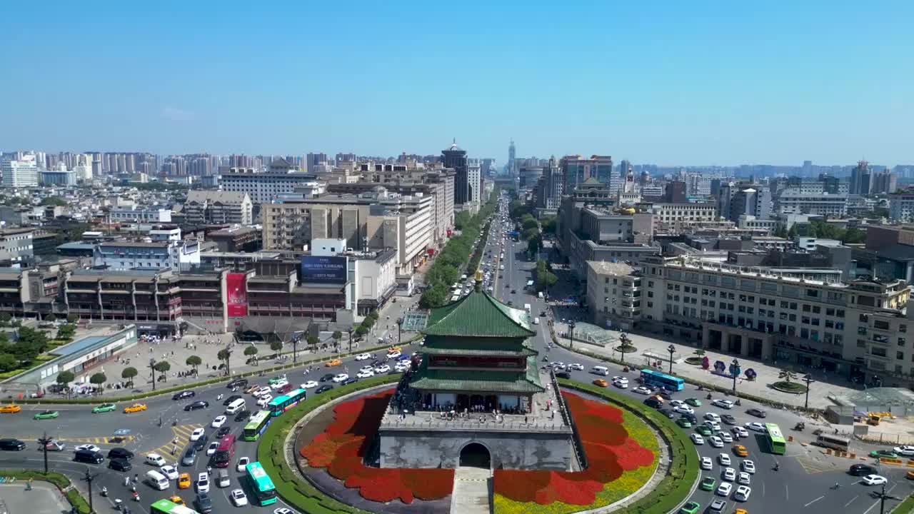 西安 地标 永宁门 小雁塔 南门城楼 西安钟楼 鼓楼 西安博物院视频素材