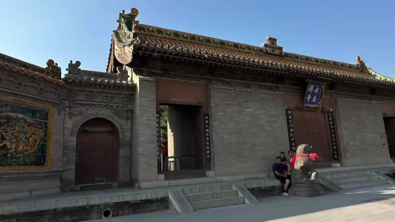 延时摄影山西浑源县永安寺外观视频素材