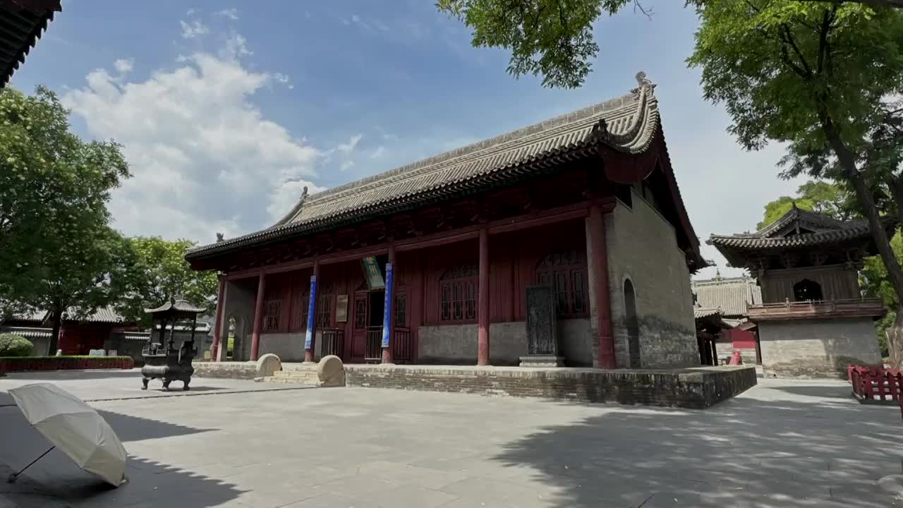 延时摄影山西朔州市崇福寺庙宇视频素材