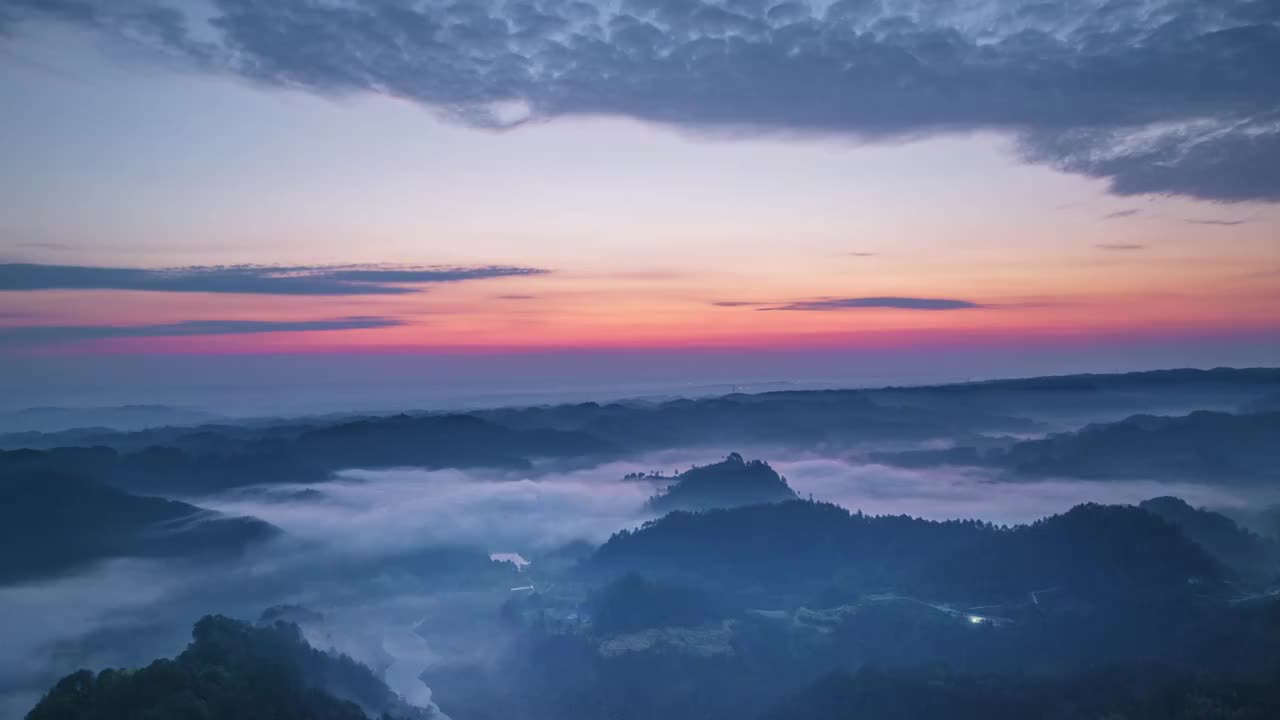 穹窿 地貌 朝霞 日出 云海 人间天堂 延时摄影视频素材