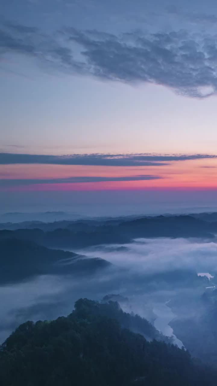 穹窿 地貌 朝霞 日出 云海 人间天堂 延时摄影视频素材