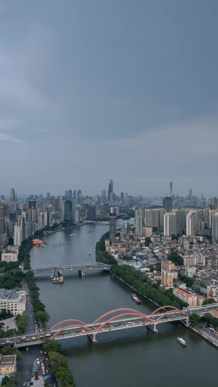 广州珠江夜游蓝调夜景视频素材