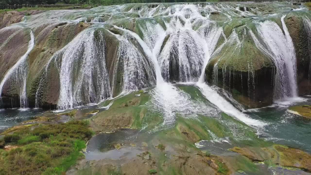 贵州黄果树景区陡坡塘瀑布全景风光视频素材