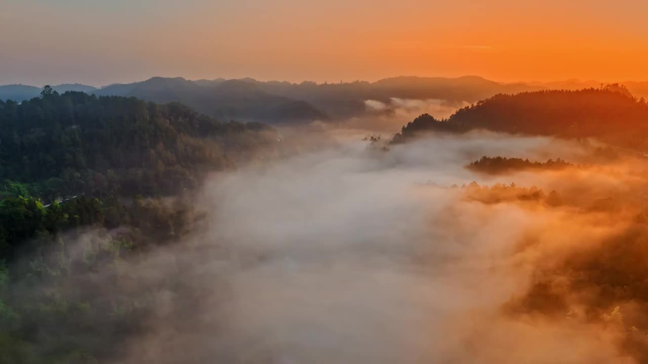 人间仙境 穹窿 地貌 朝霞 日出 云海 延时摄影视频素材