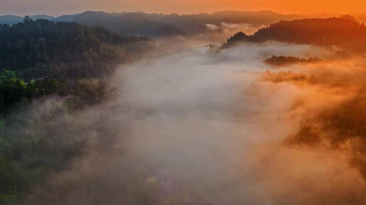 人间仙境 穹窿 地貌 朝霞 日出 云海 延时摄影视频素材