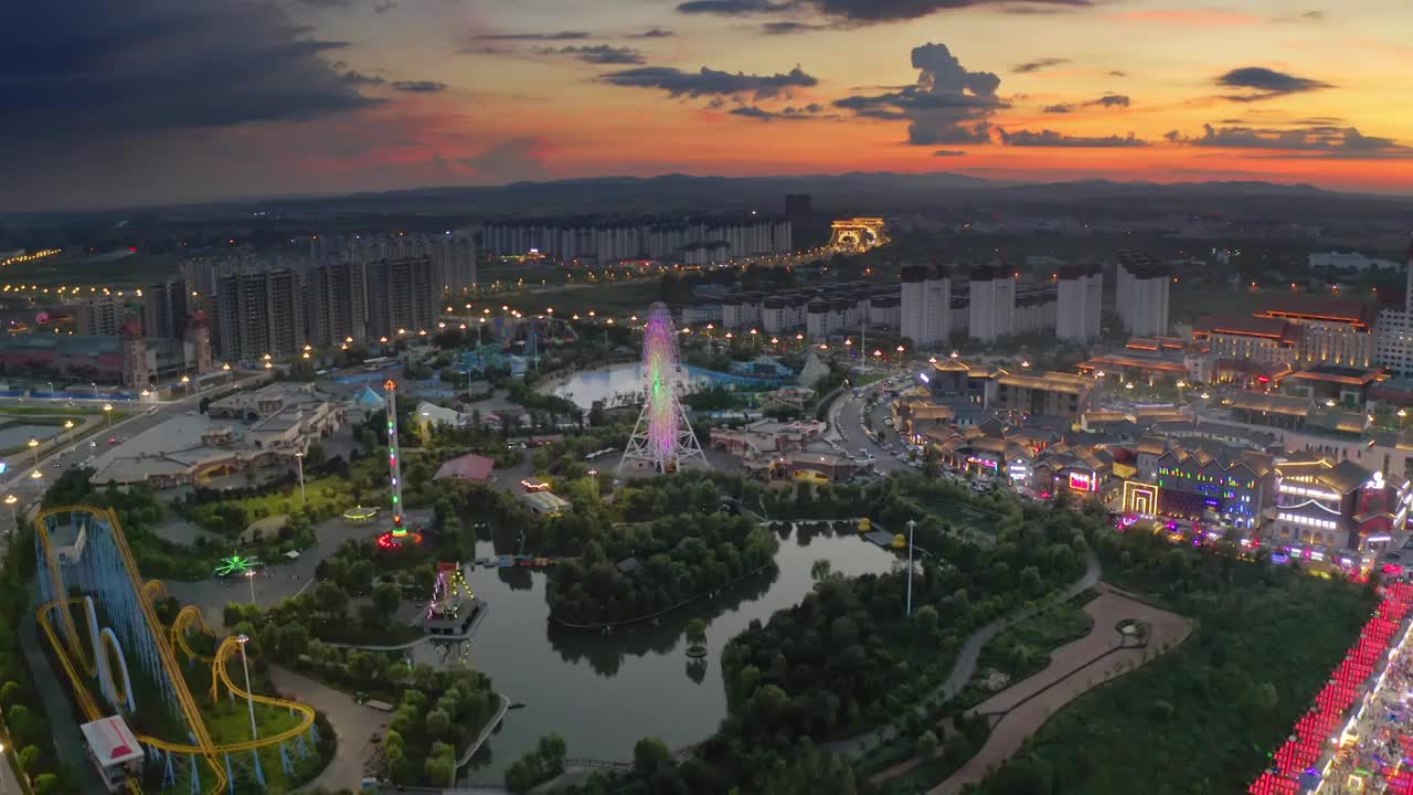 亚洲中国吉林省网红城市梅河口市夏季航拍夜景4K视频素材