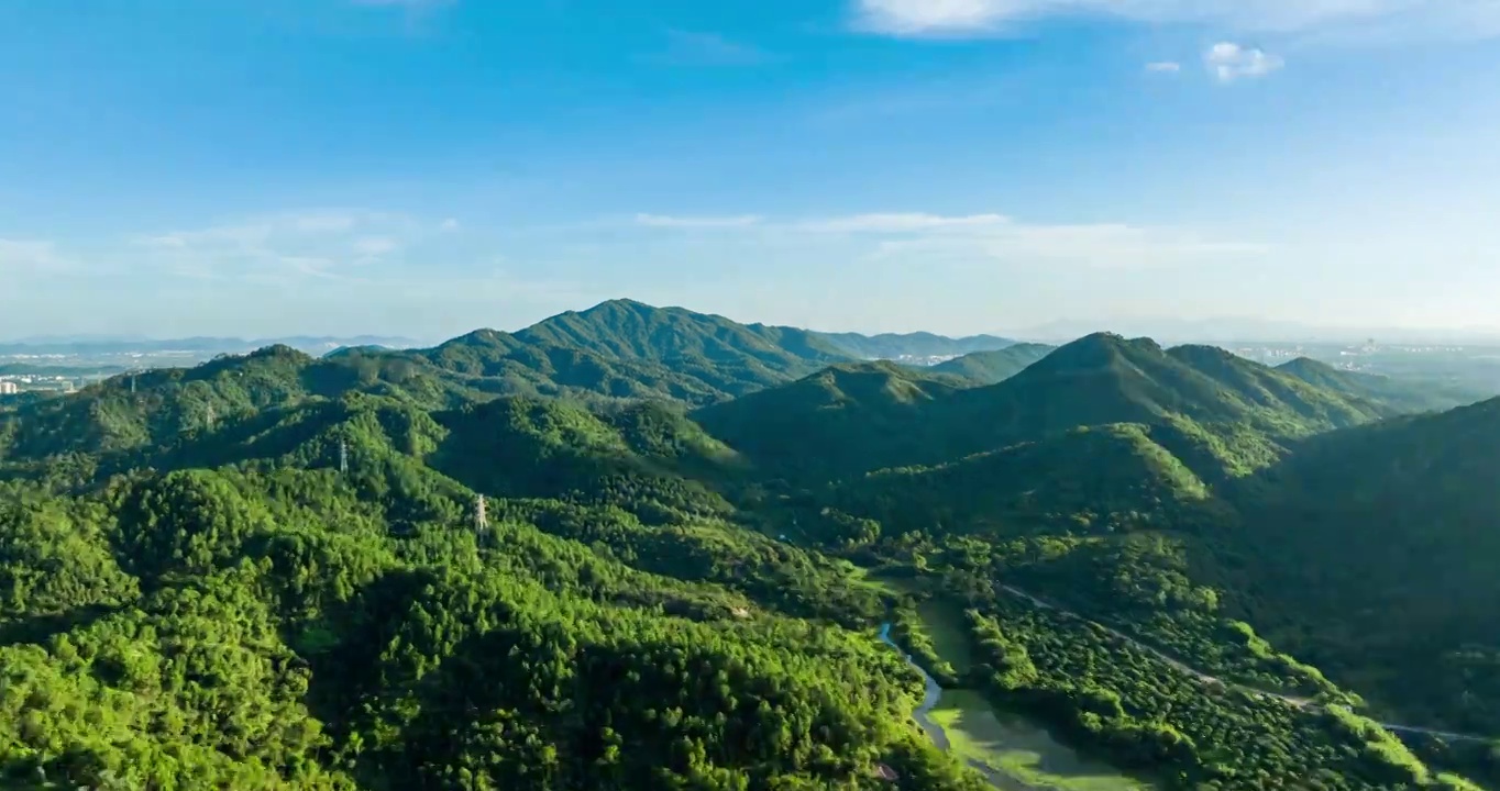 4k广东乡村森林水库乡村振兴山脉蓝天延时视频素材