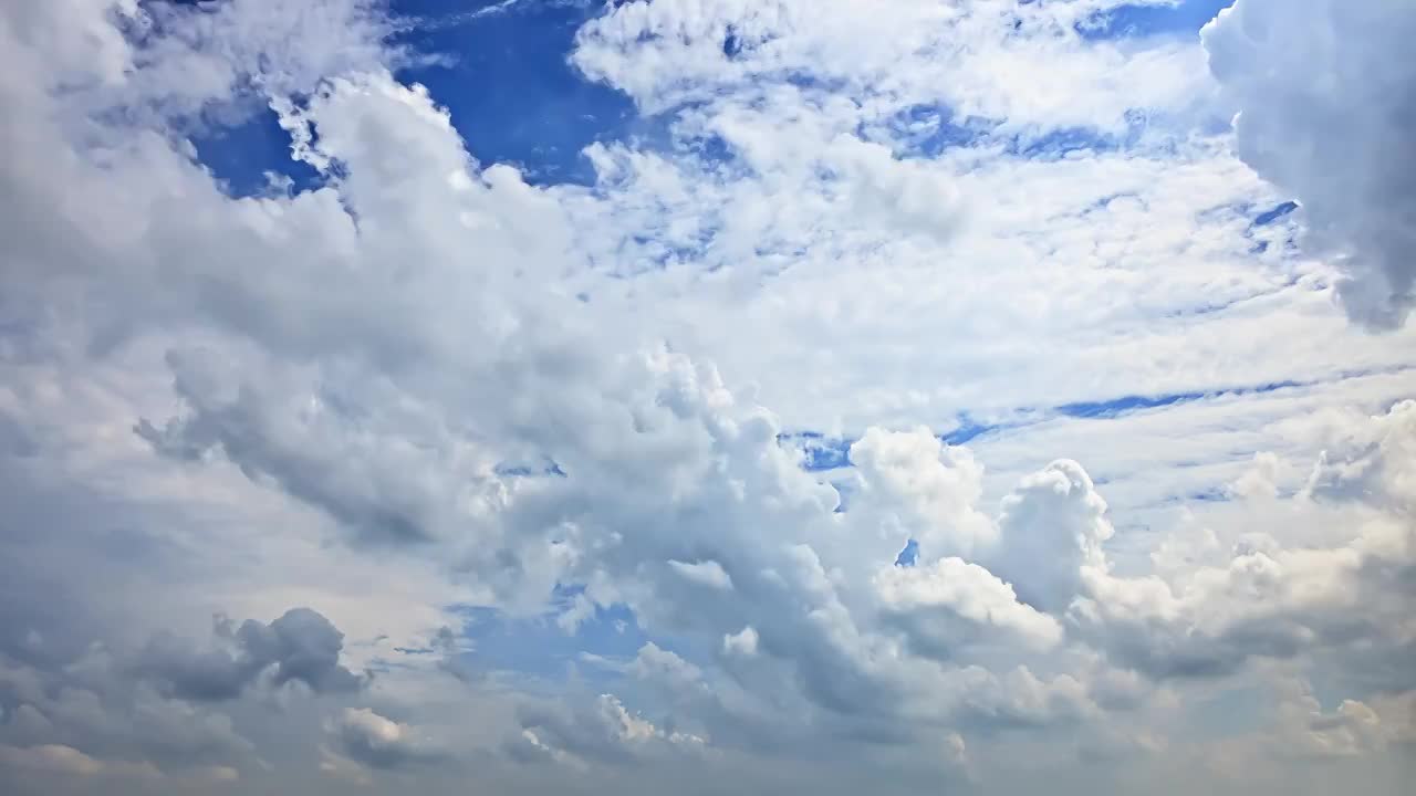 夏季空中飘动白云云景延时摄影视频素材