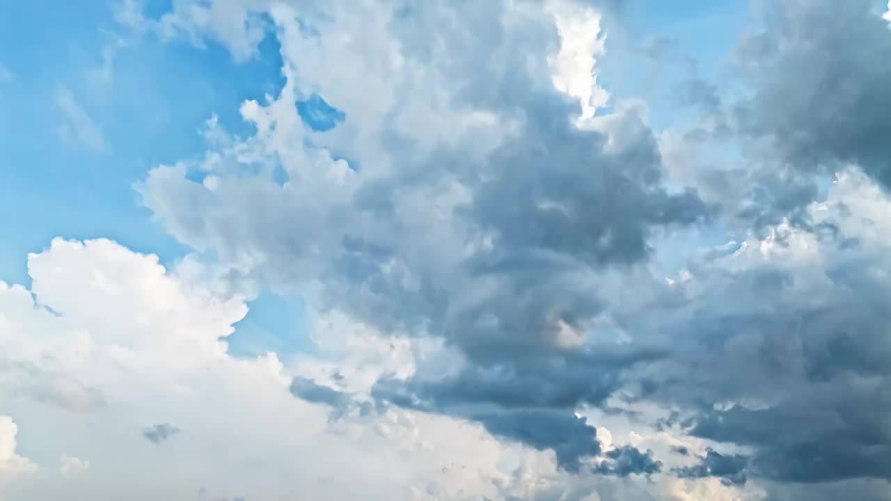 夏季空中飘动白云云景延时摄影视频素材