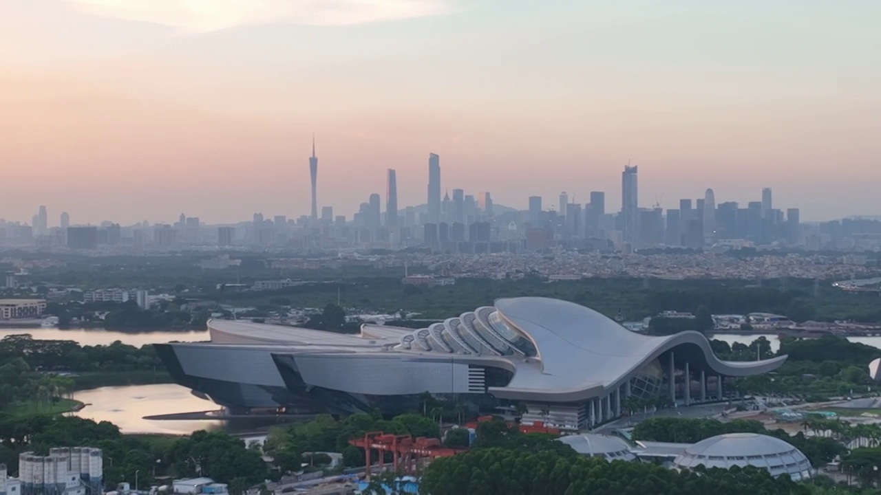 珠江风景线：广东科学中心视频素材