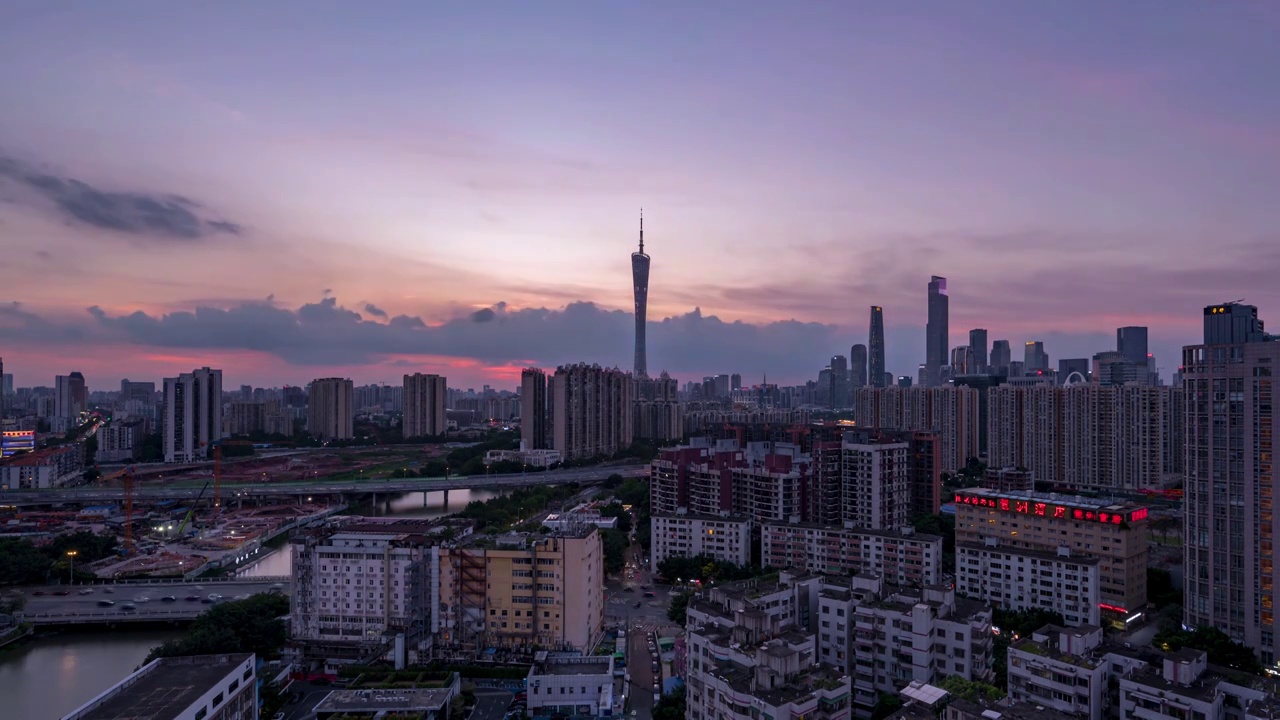 广州城市风光延时摄影视频视频素材