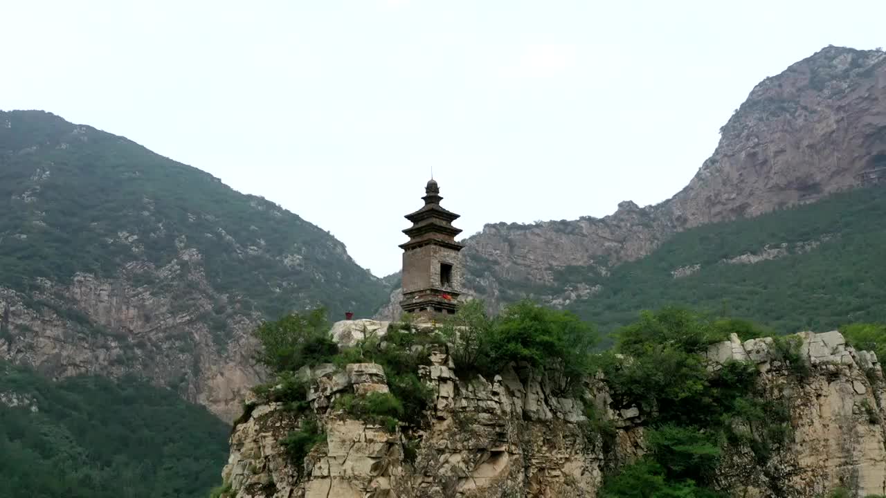 航拍大同市圆觉寺视频素材