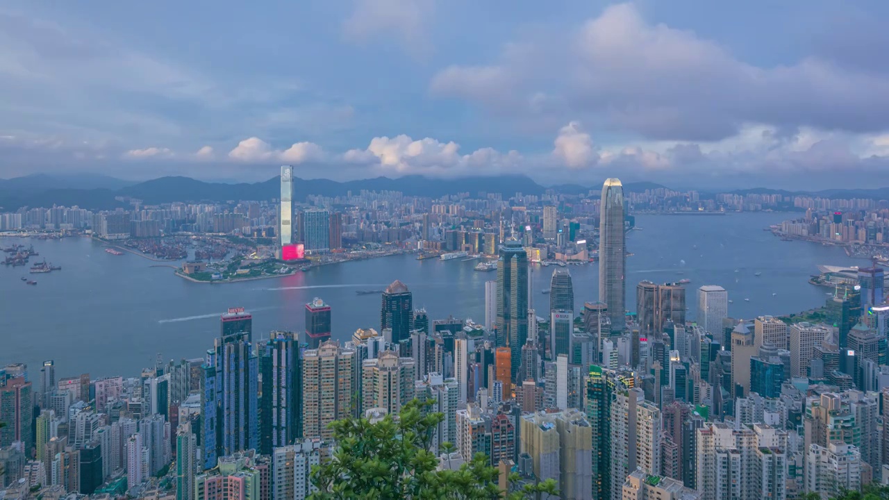 维多利亚港日转夜视频素材