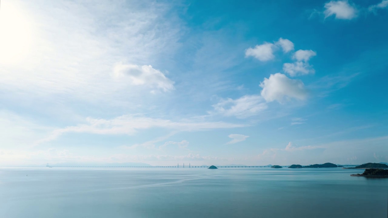 航拍珠海海岸线延时视频素材