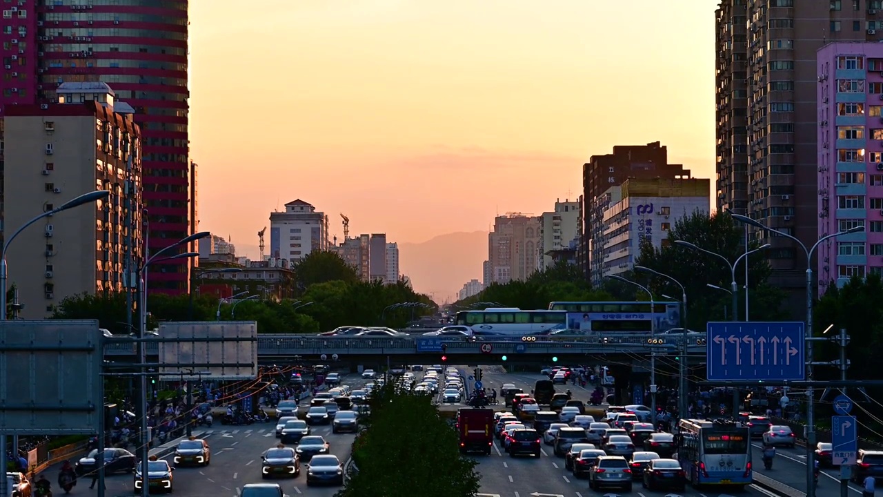 北京快速路交通车流视频素材