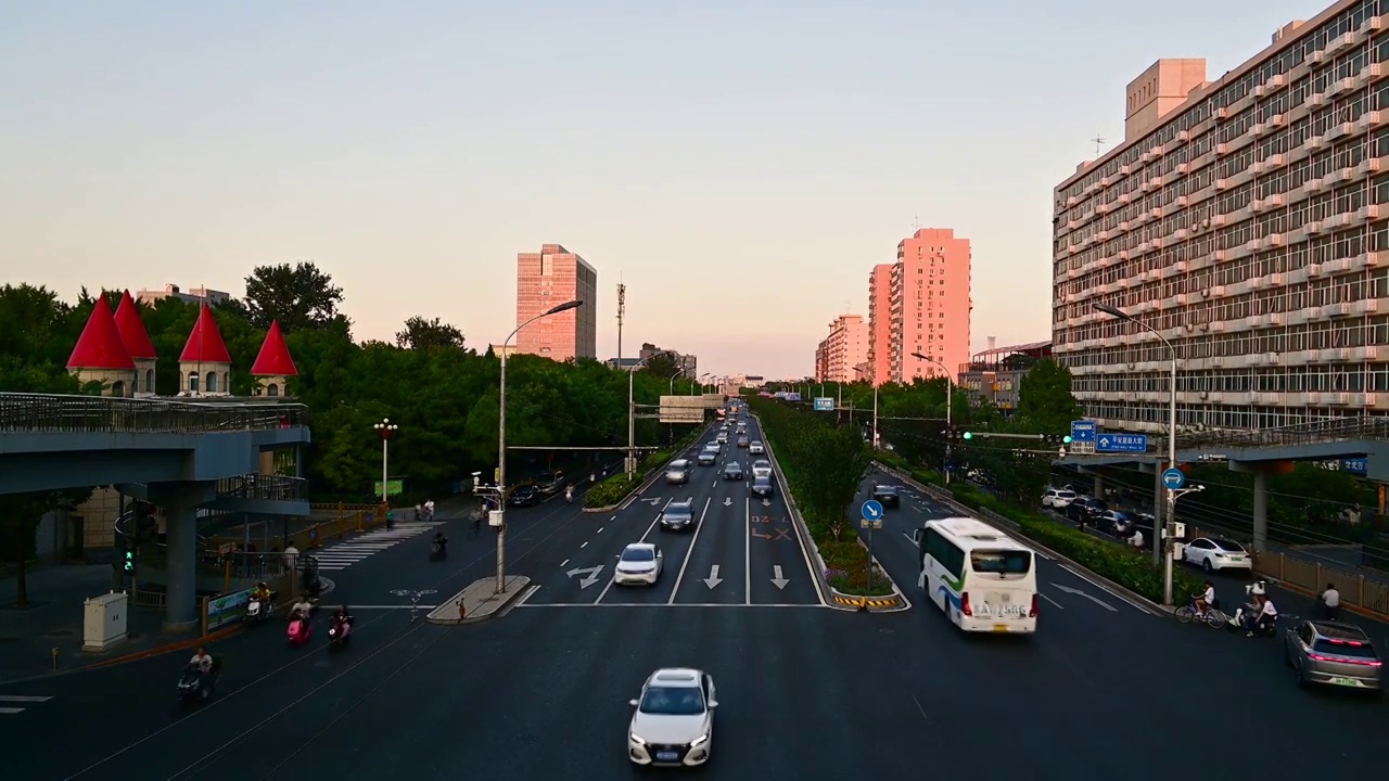 北京快速路交通车流视频素材