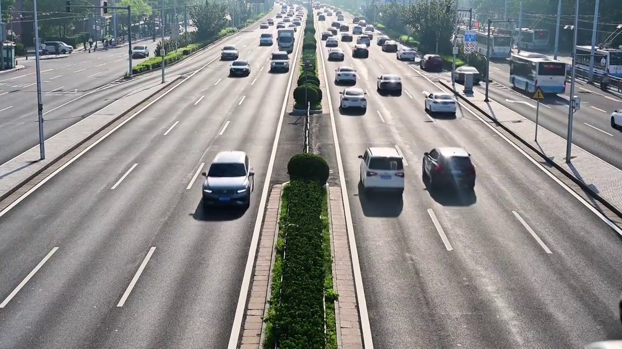 北京快速路交通车流视频素材