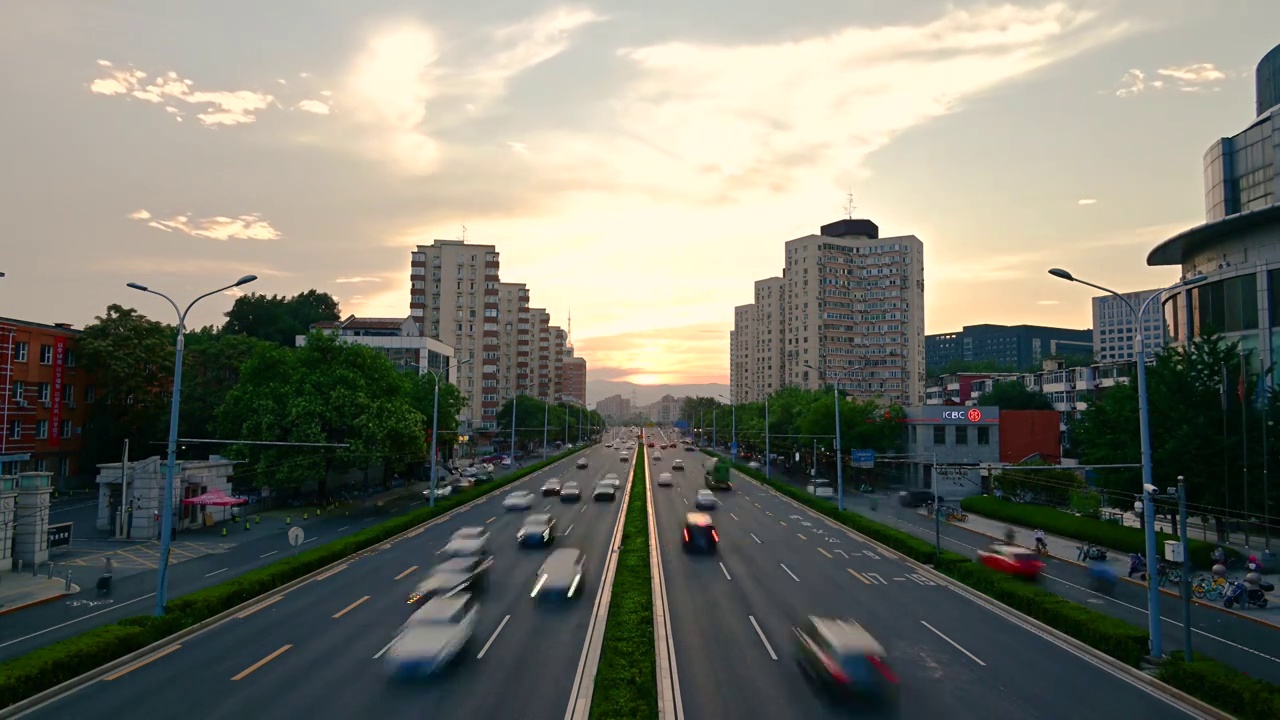 北京快速路交通车流视频素材