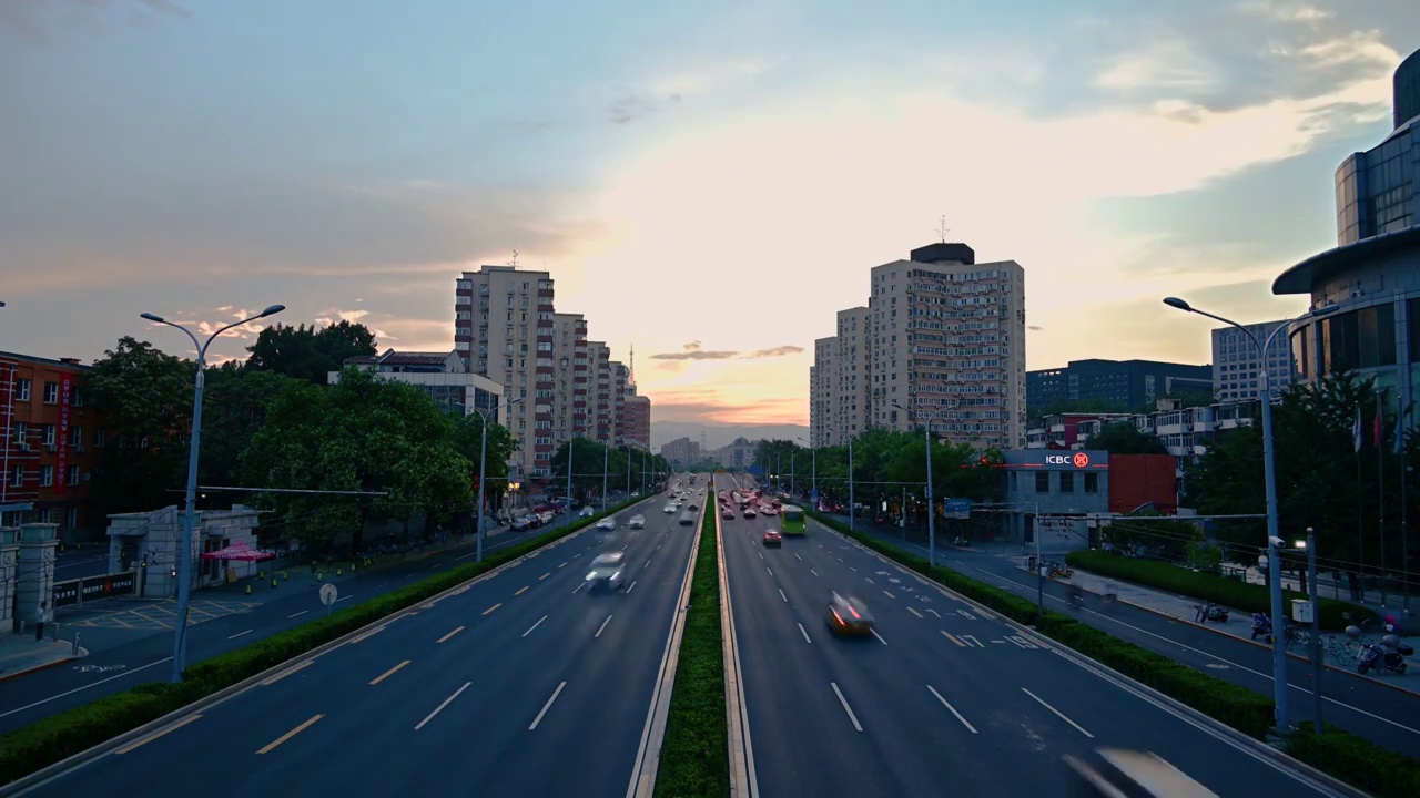 北京快速路交通车流视频素材