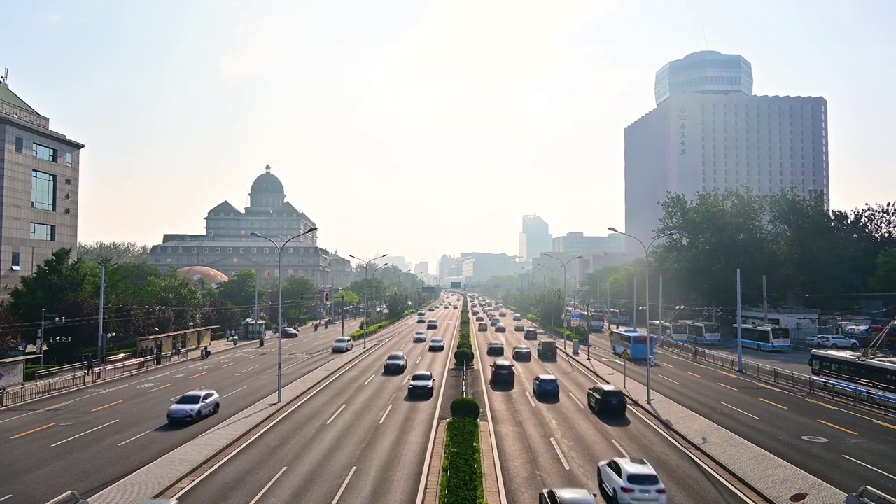 北京快速路交通车流视频素材