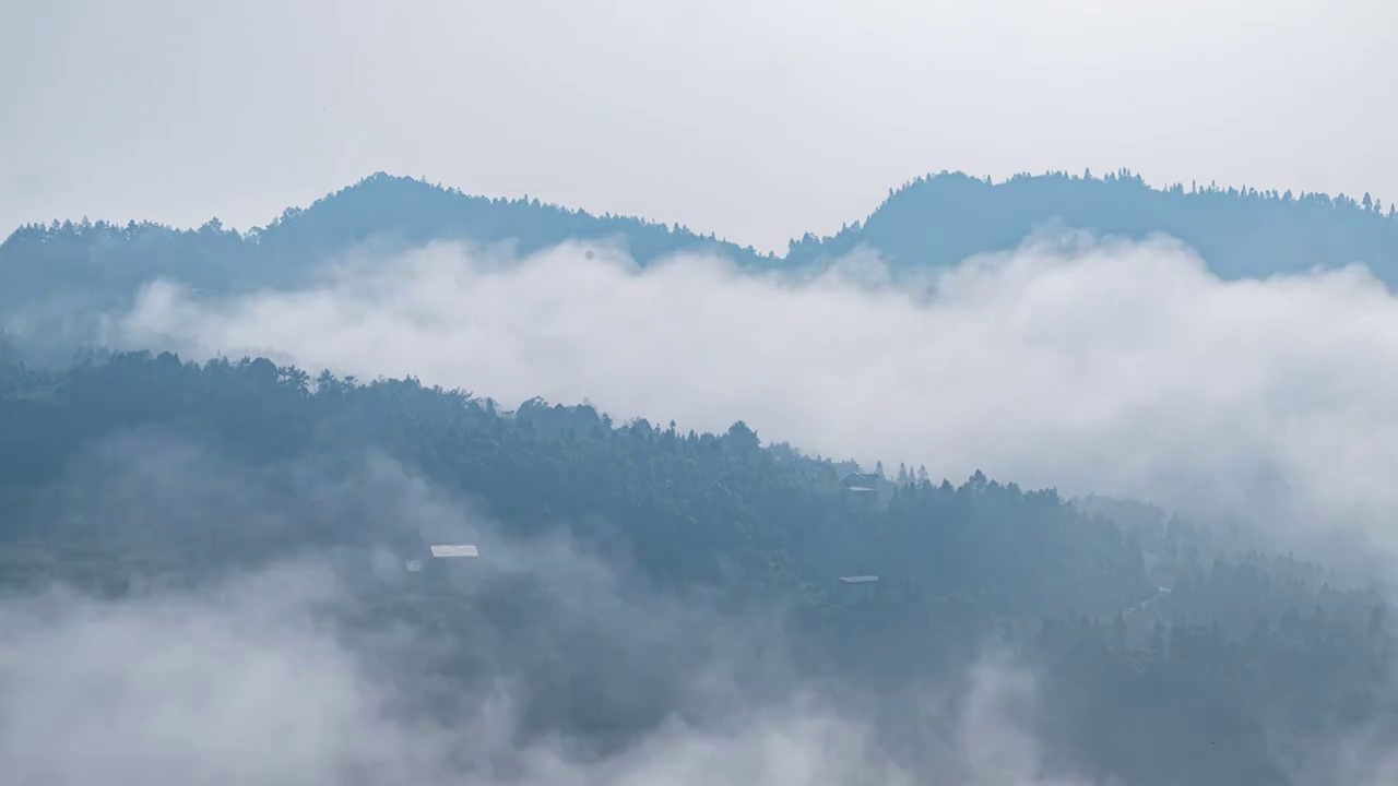 山中云雾延时视频素材