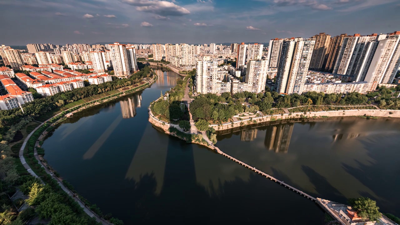 重庆市荣昌区城市风光--小滩桥片区风景1视频素材