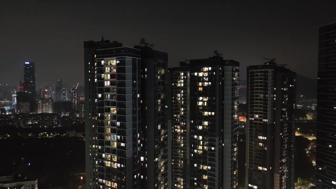 万家灯火 楼房亮灯 温暖的家 居民住宅 小区夜景视频素材