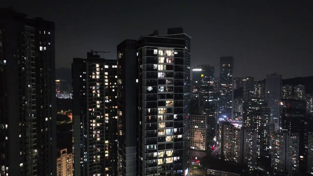 万家灯火 楼房亮灯 温暖的家 居民住宅 小区夜景视频素材