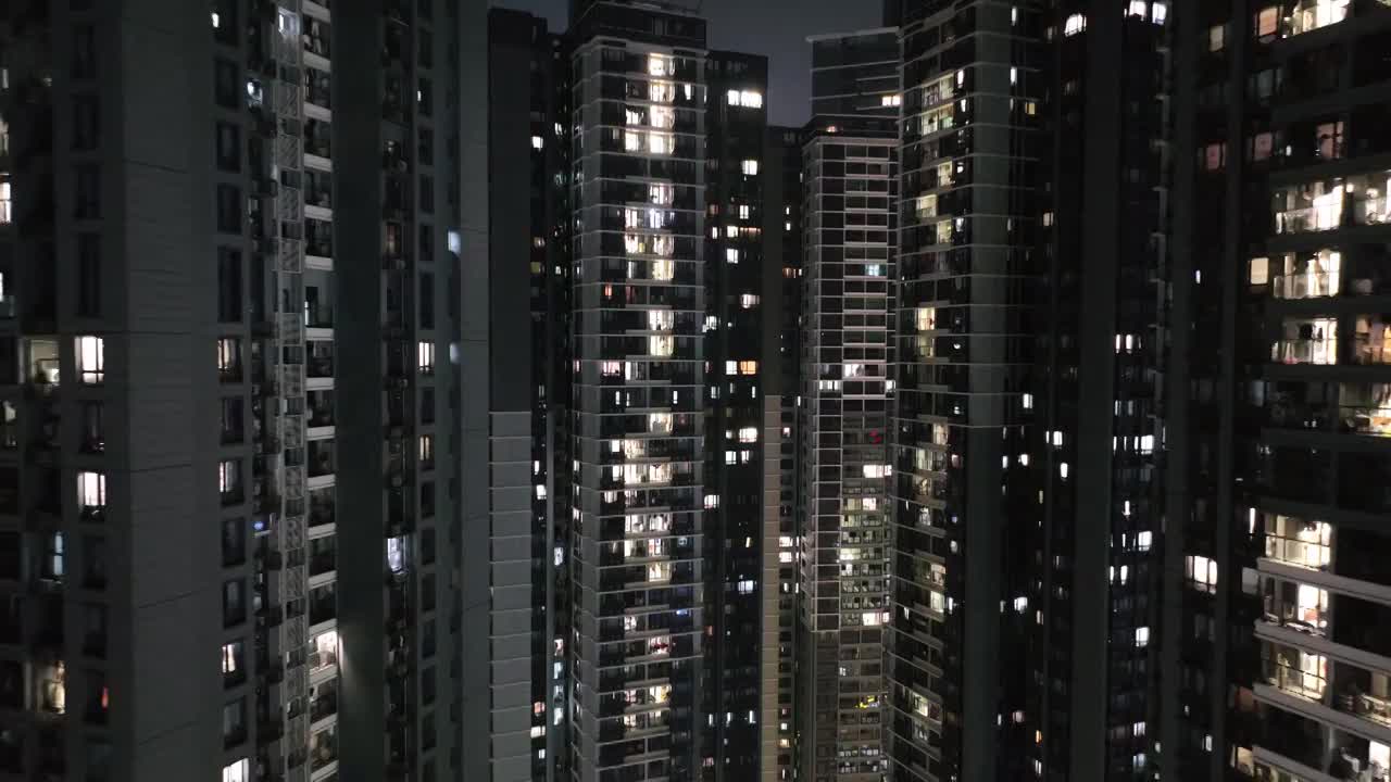 万家灯火 楼房亮灯 温暖的家 居民住宅 小区夜景视频素材