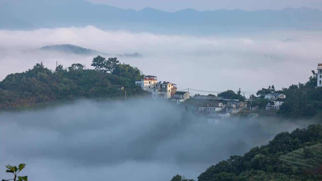 歙县皖南山村云海8K延时摄影视频素材