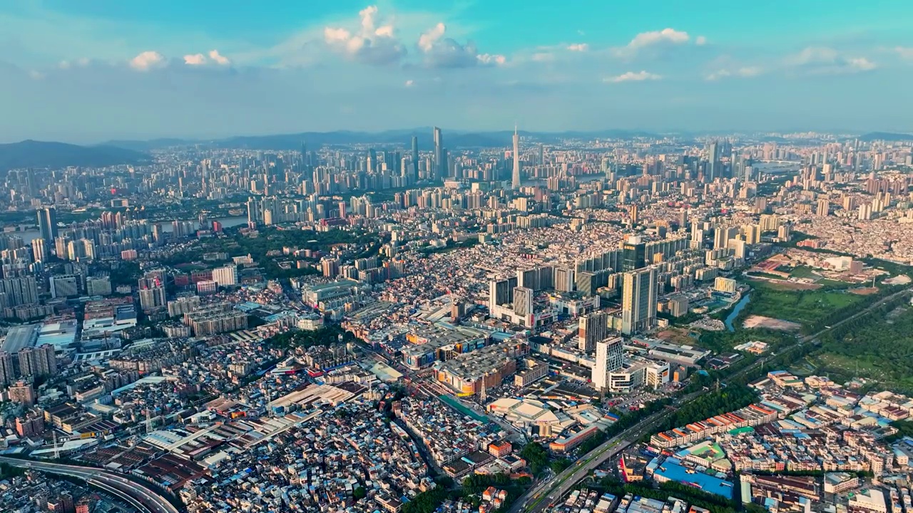 粤港澳大湾区，城市地标，珠江，海珠区，天河区，广州塔，广州国际金融中心，周大福金融中心视频素材