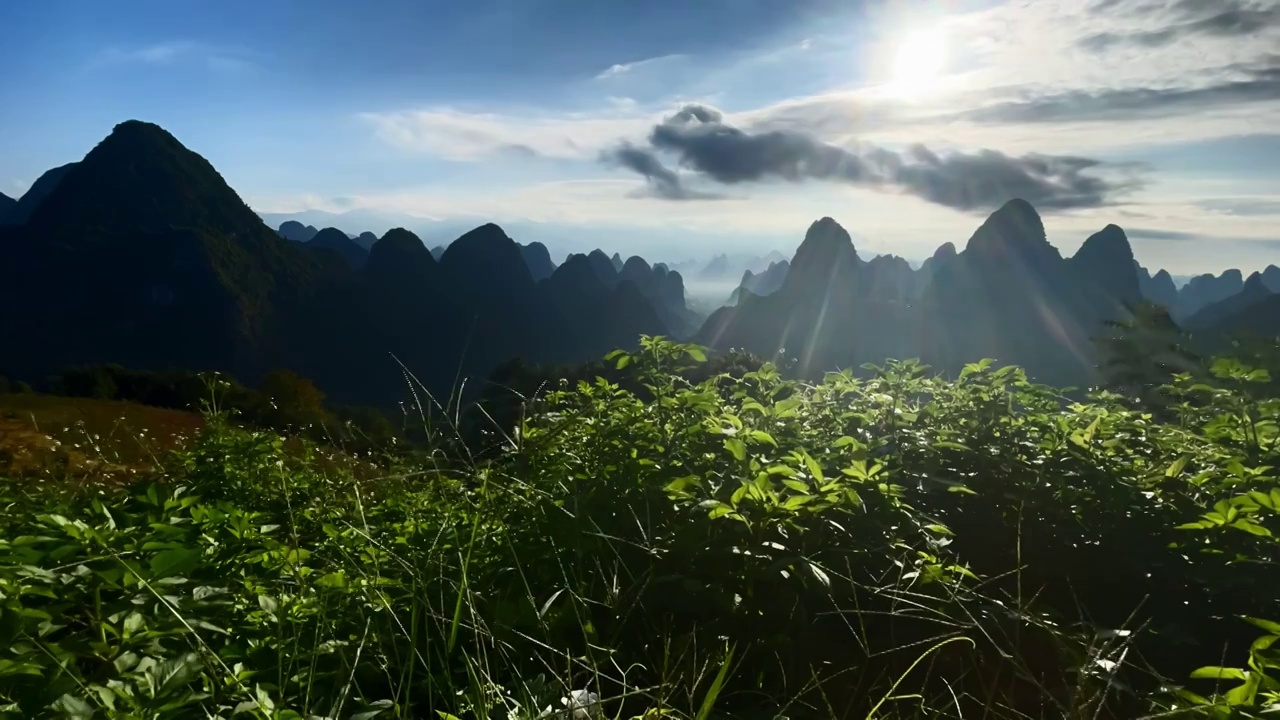 桂林山水日出风光延时拍摄视频下载