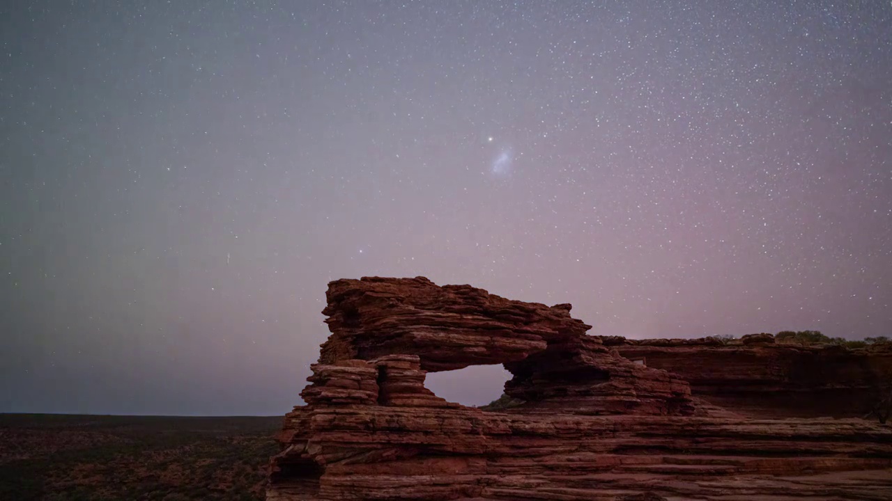 西澳大利亚自然之窗星空之夜延时摄影视频素材