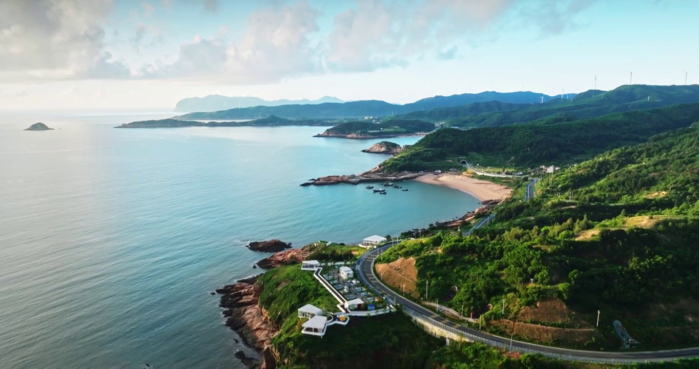 蓝色  天空 东海 一号风景道 景观 大道 旅游 公路视频下载