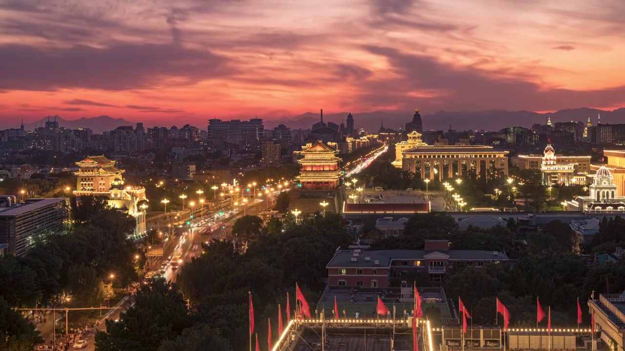 国庆正阳门夜景延时视频下载