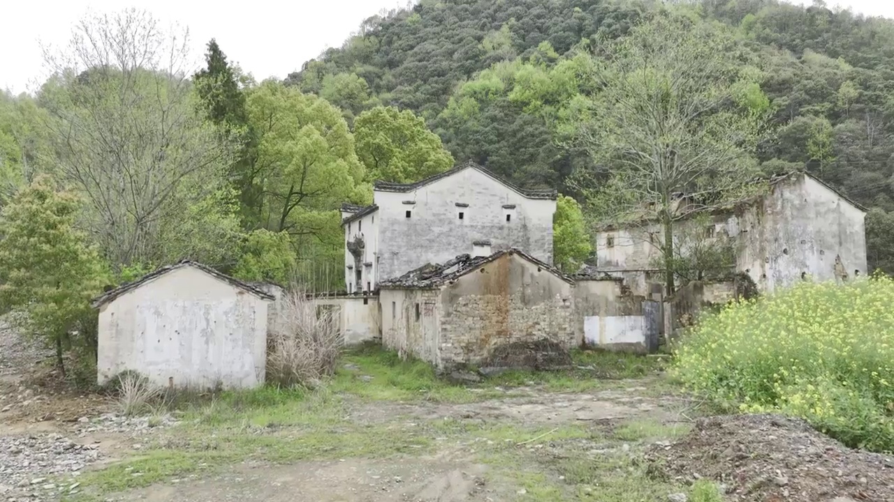 航拍安徽皖南民居，龙川景区，仁里古镇视频下载