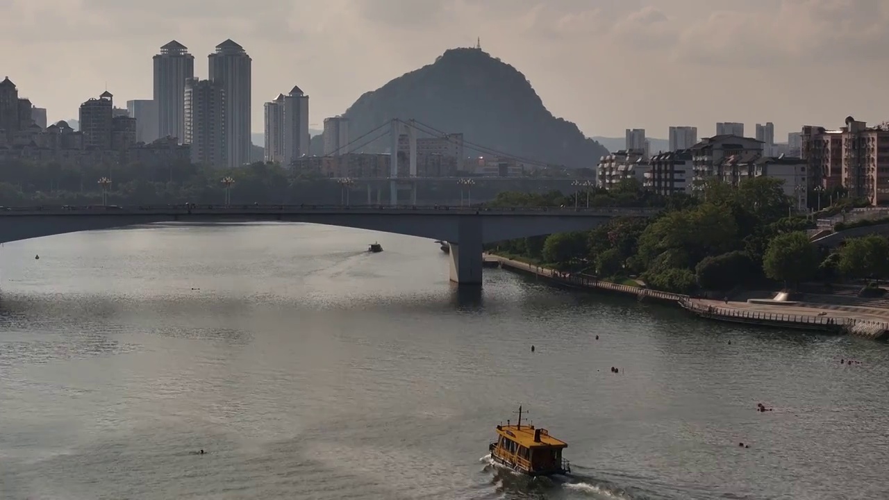 广西柳州航拍城市视频素材